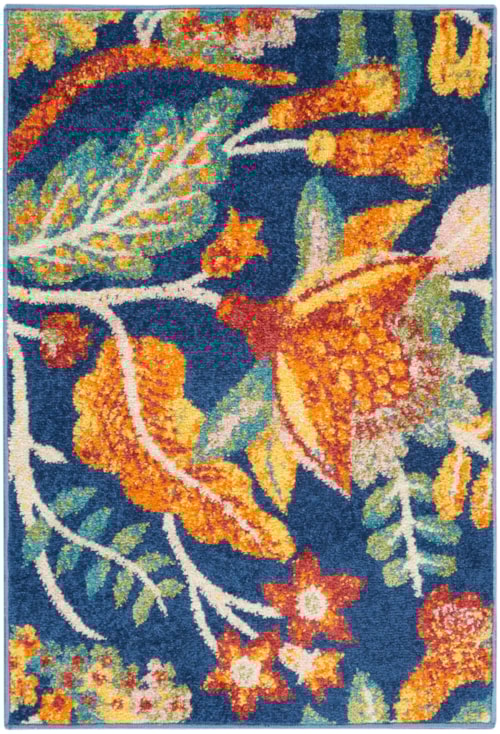 2' x 3' Navy Multicolor Rectangle Rug