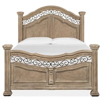 Traditional Queen Poster Bed with Metal Trim