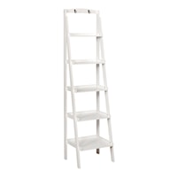 Transitional 5-Tier Ladder Shelf wit Hook Mounts