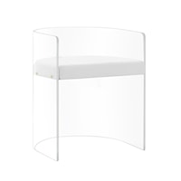 Contemporary Acrylic Accent Chair with Cushion