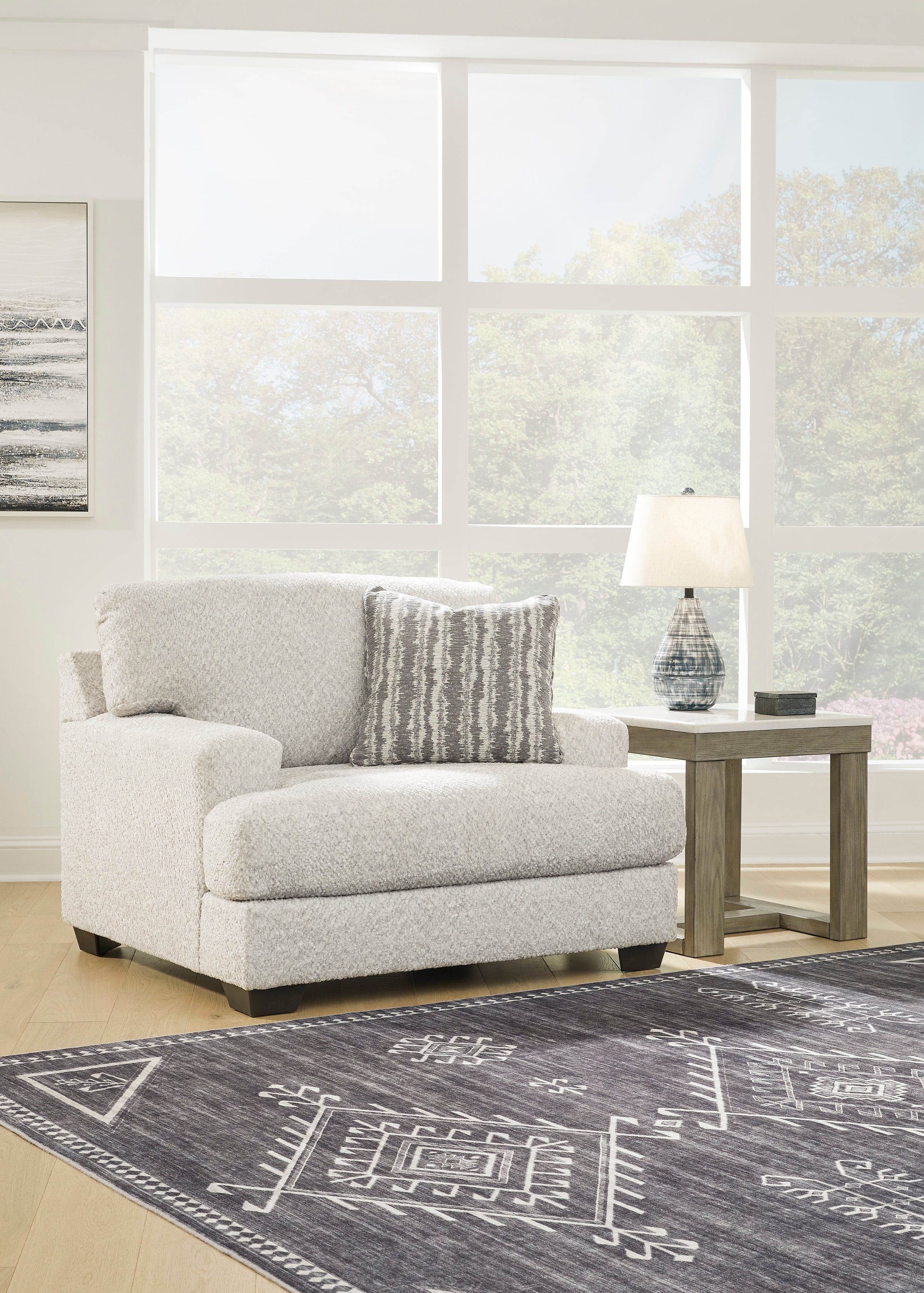 Oversized living room chair with online ottoman