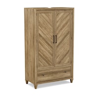 Transitional 2-Door Armoire with Adjustable Shelves
