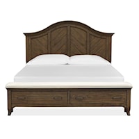 Transitional Queen Panel Storage Bed