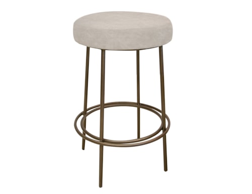 Transitional 30" Upholstered Barstool with Iron Base