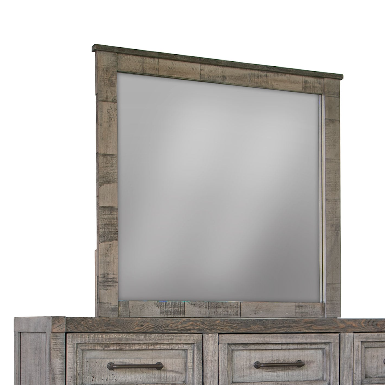 International Furniture Direct Yellowstone Rustic Light Brown Mirror