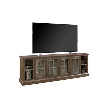 Transitional 96" TV Console with Wire Management System