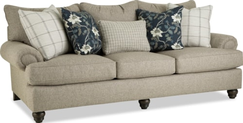 Traditional Sofa with Exposed Wood Legs