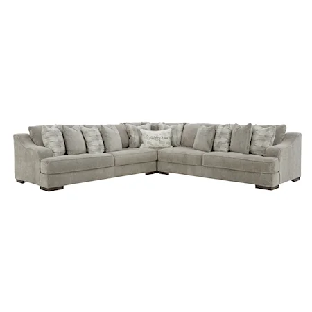 Casual Gray 4-Seat Sectional Sofa