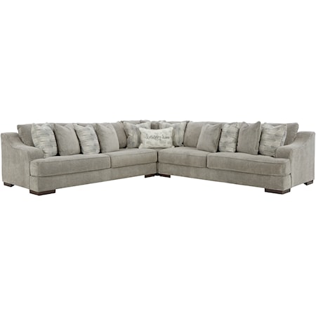 Casual Gray 4-Seat Sectional Sofa