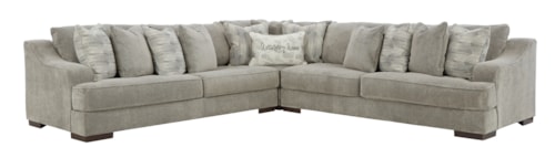 Casual Gray 4-Seat Sectional Sofa