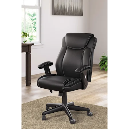 Black Faux Leather Home Office Chair