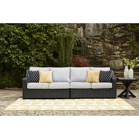 2-Piece Outdoor Loveseat With Cushion