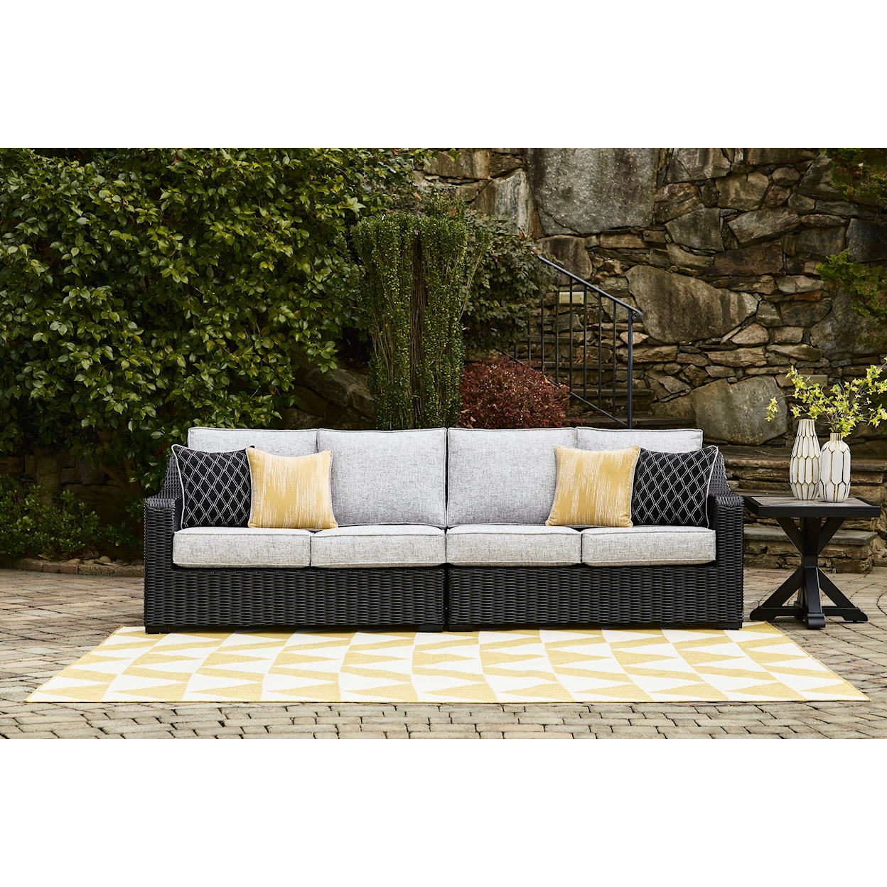Ashley Furniture Signature Design Beachcroft 2-Piece Outdoor Loveseat With Cushion