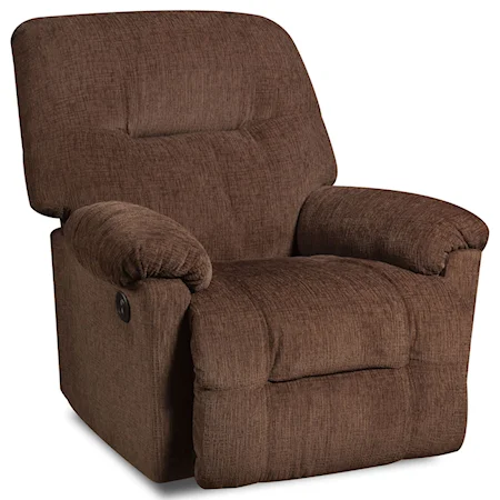 Casual Rocker Recliner with Pillow Arms