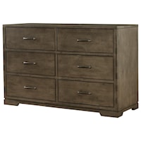 Contemporary 6-Drawer Double Dresser