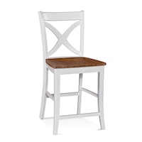 Hues Counter Stool with Wood Seat