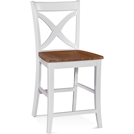 Counter Stool with Wood Seat