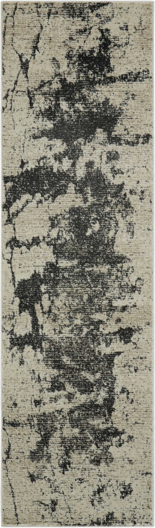 2'2" x 7'6" Ivory/Grey Runner Rug