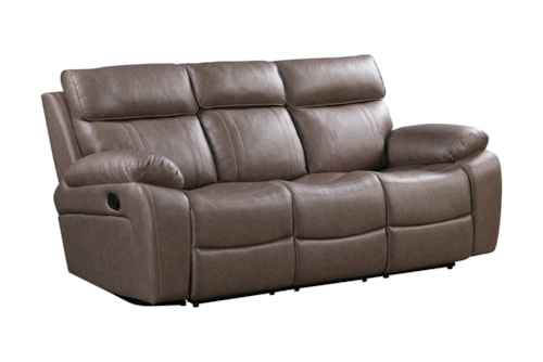 Transitional Manual Reclining Sofa with Drop-Down Table