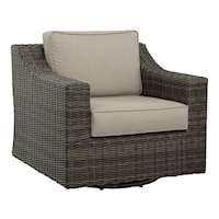 Coastal Outdoor Resin Wicker Swivel Lounge Chair