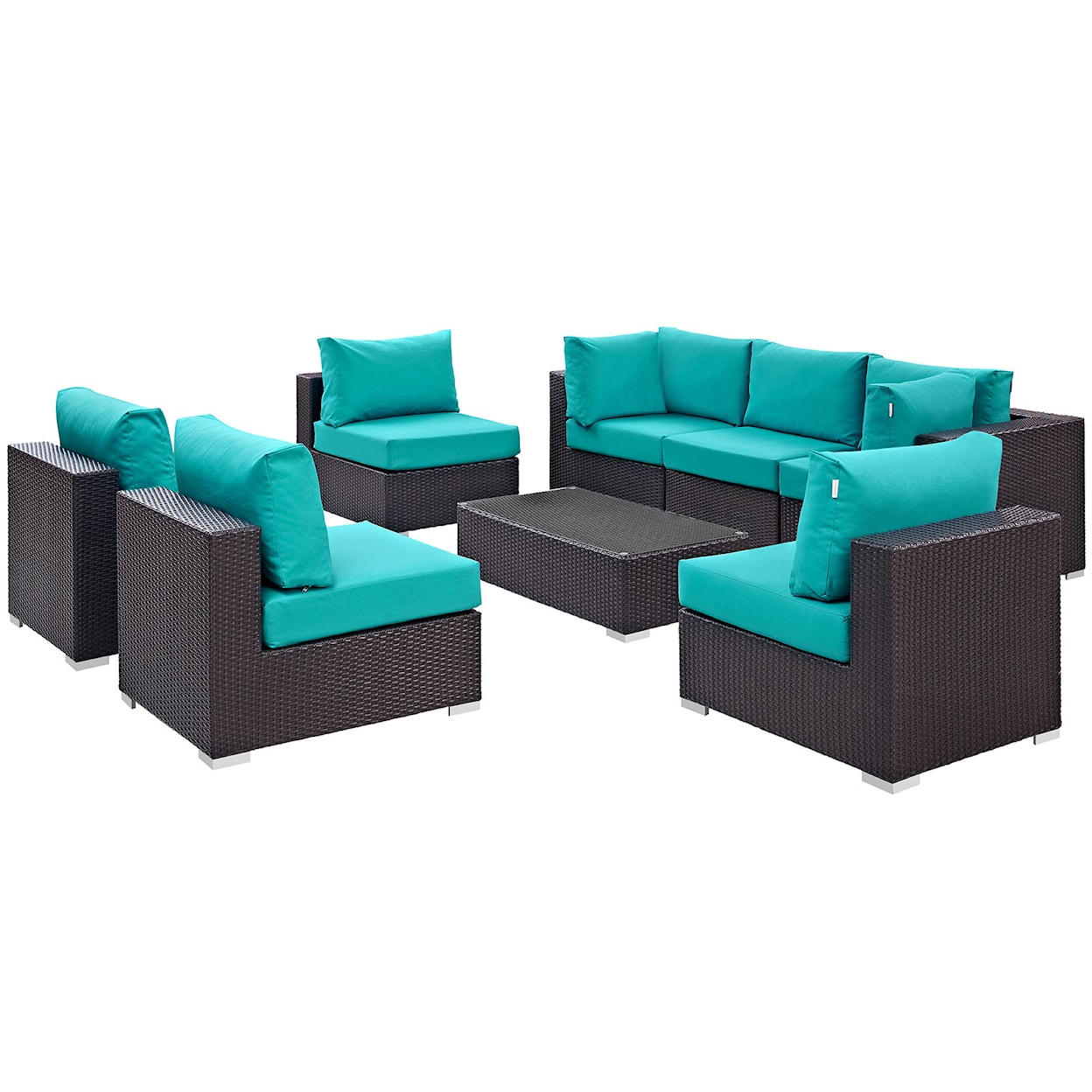 Modway Convene Outdoor 8 Piece Sectional Set