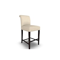 Transitional 30" Upholstered Barstool with Rolled Back