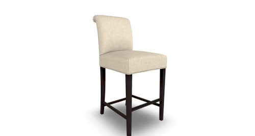 Transitional 24" Upholstered Counter Stool with Rolled Back