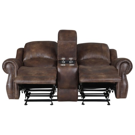 Manual Recliner Console Loveseat