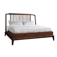 Mid-Century Modern King Spindle Bed
