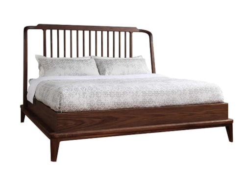 Mid-Century Modern California King Spindle Bed