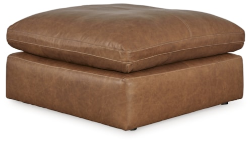 Leather Match Square Oversized Accent Ottoman
