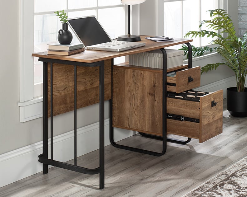 Station House Desk Etched Oak