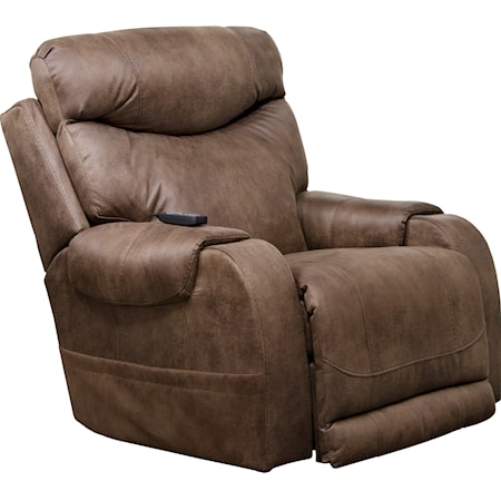 Casual Power Lay Flat Rocker Recliner with Heat, Massage, Power Headrest and Power Lumbar