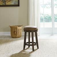 Traditional Upholstered Console Stool with Nailhead Trim