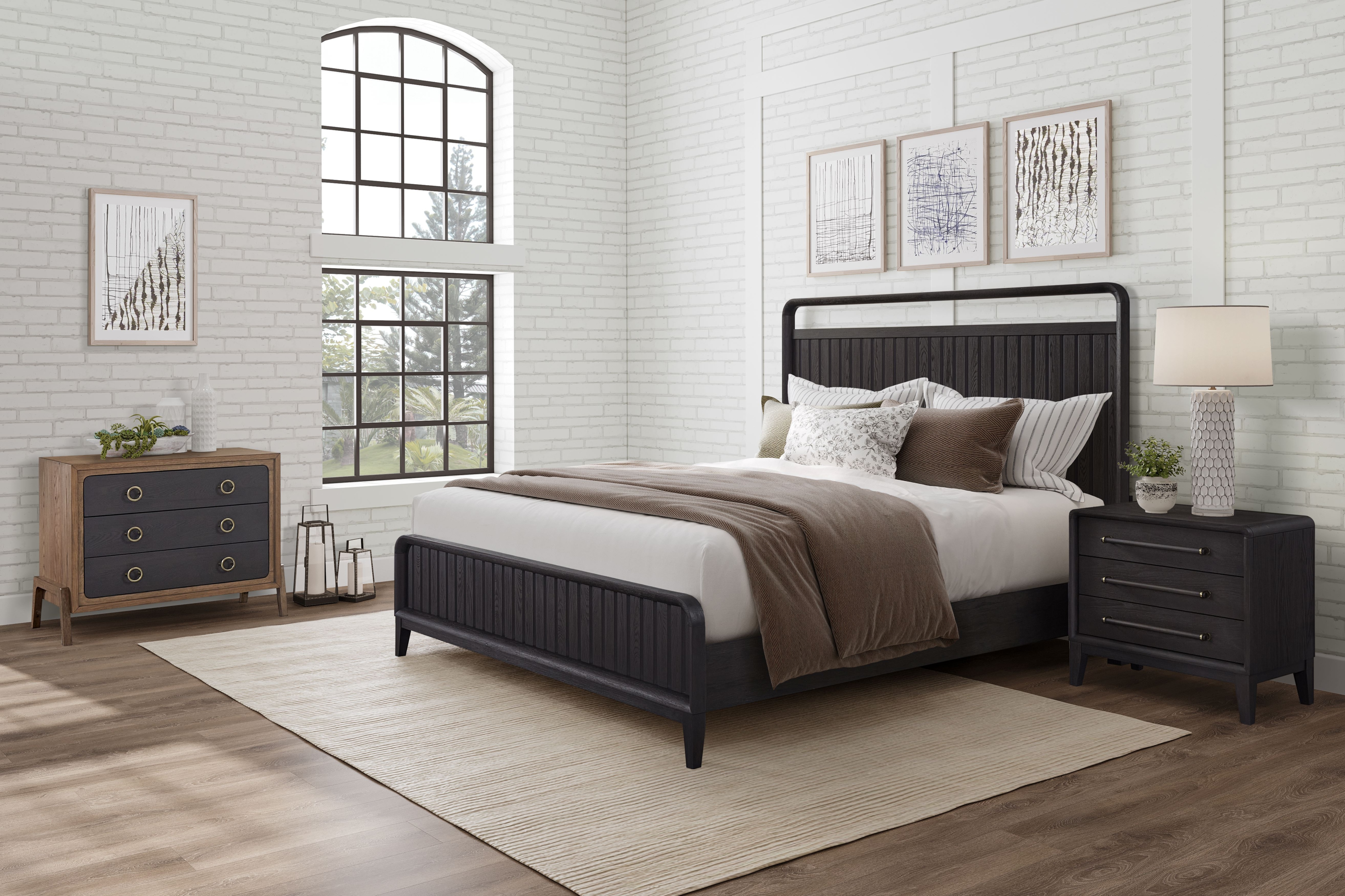 Queen Open Panel Bed w/Channel Design