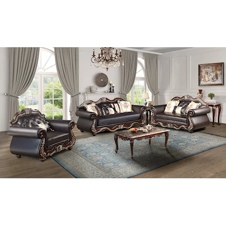Traditional 3-Piece Living Room Set