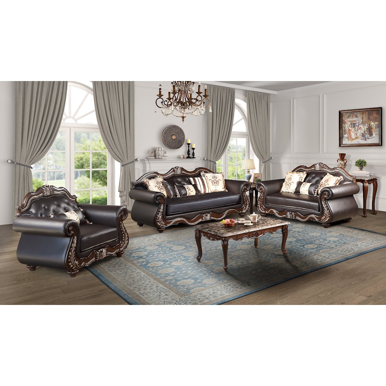New Classic Furniture Maximus 3-Piece Living Room Set
