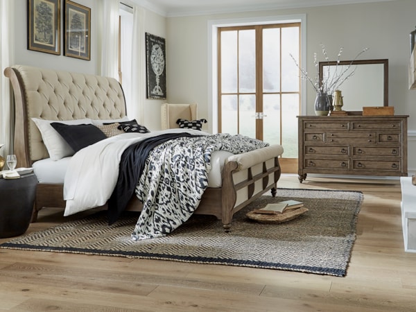 3-Piece Upholstered Queen Sleigh Bedroom Set