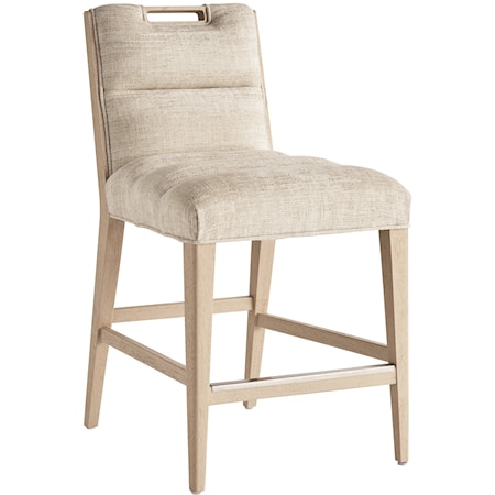 Contemporary Greer Channeled Upholstered Counter Stool