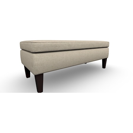 Contemporary Storage Bench with Two Pillows