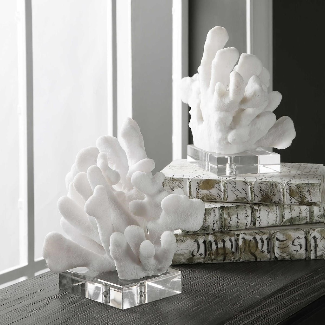 Uttermost Accessories Charbel White Bookends, Set/2