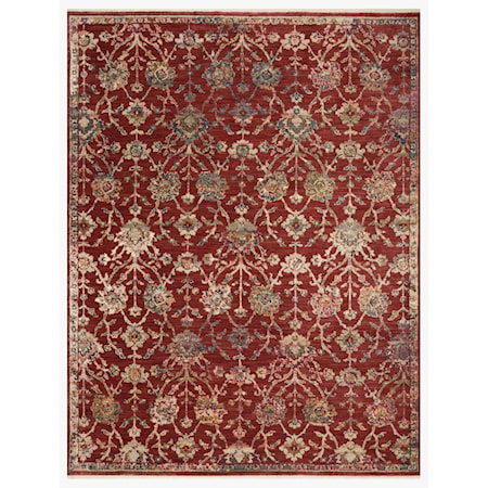 6&apos;3&quot; x 9&apos; Red / Multi Rug