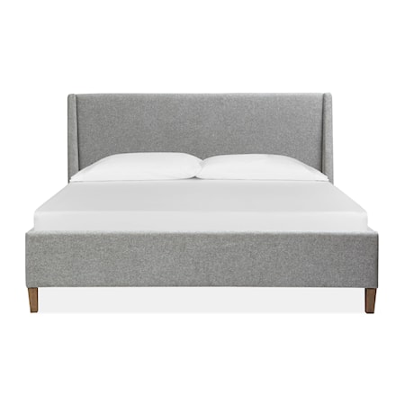 Queen Grey Upholstered Island Bed