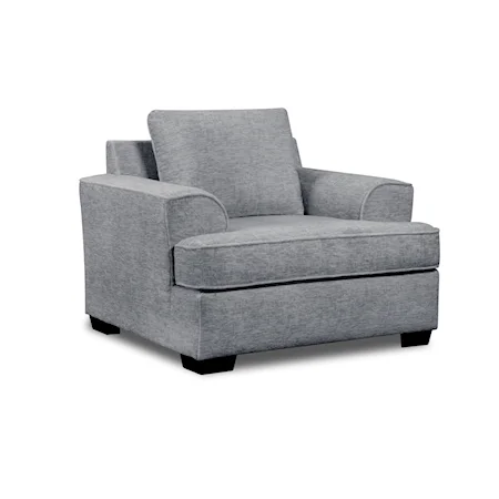 Ritzy Casual Gray Accent Chair with Flared Arms