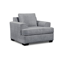 Ritzy Casual Gray Accent Chair with Flared Arms