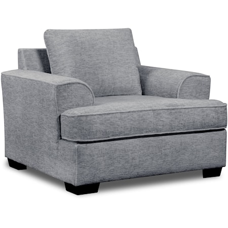 Ritzy Casual Gray Accent Chair with Flared Arms