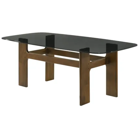 79" Tempered Glass-Top Dining Table