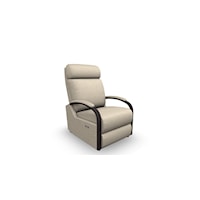 Transitional Power Swivel Glider Recliner with Exposed Wood Arms