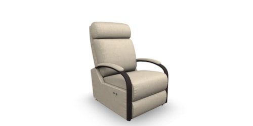 Transitional Swivel Glider Recliner with Exposed Wood Arms