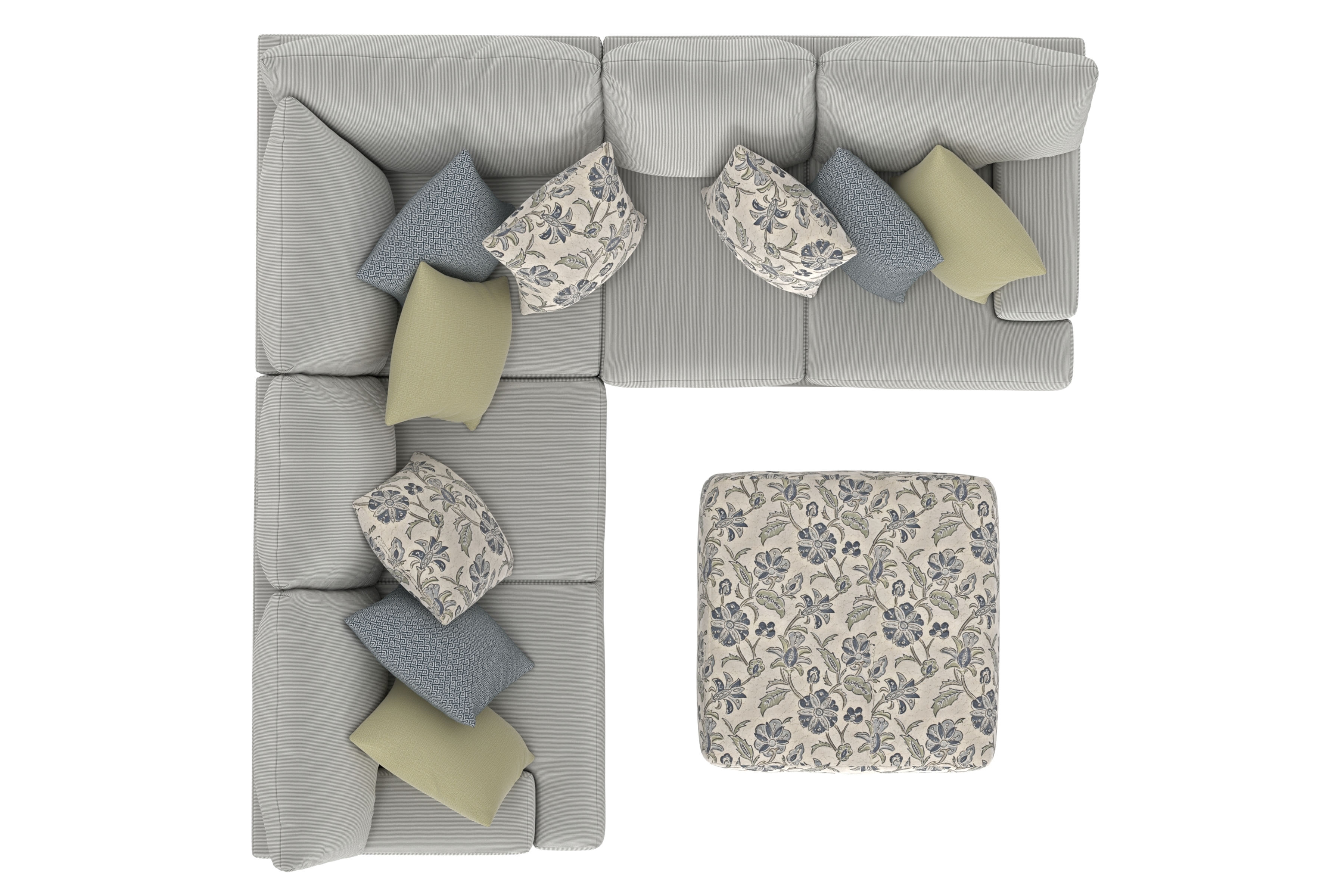 Jackson Furniture Stockbridge 4-Piece Sectional Sofa with Cocktail Ottoman